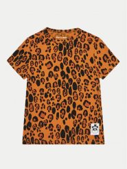 Mini Rodini T-Shirt Basic Leopard 1000000213 Brązowy Regular Fit. Brązowe koszulki dziewczęce Mini Rodini, bez wzorów, z lyocellu, bez ramiączek. Za 99.99 zł.