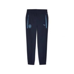 Spodnie dresowe Manchester City Woven 2025/26. Niebieskie spodnie sportowe męskie Puma, z dresówki. Za 291.20 zł.