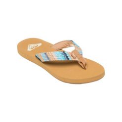Klapki plażowe dla Kobiety PORTO Niebieski. Niebieskie klapki damskie Roxy, bez wzorów, z poliesteru, bez obcasa. Za 99.99 zł.