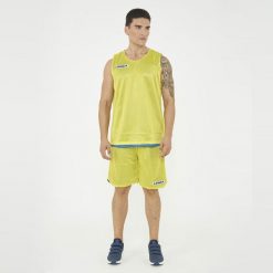 Męski Zestaw Piłkarski Treningowy KIT DOUBLE Żółto-Niebieski. Niebieskie szorty męskie Legea, bez wzorów. Za 80.00 zł.
