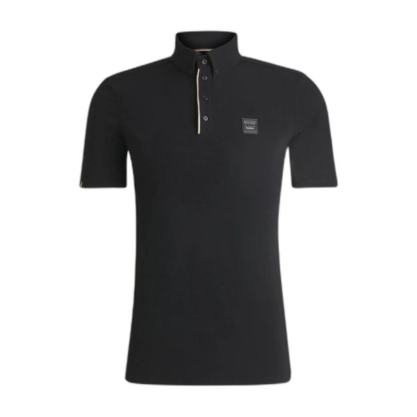 Koszulka polo do jazdy konnej Boss Equestrian Matt. Czarne koszulki polo męskie BOSS EQUESTRIAN, na lato, m, z aplikacjami, z elastanu, bez ramiączek. Za 527.00 zł.