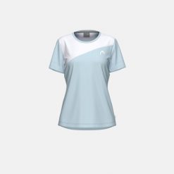 TIE-BREAK Damska Koszulka Tenisowa. Niebieskie bluzki damskie HEAD, bez wzorów, sportowe, z asymetrycznym kołnierzem, bez ramiączek. Za 260.00 zł.