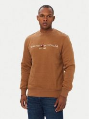 Tommy Hilfiger Bluza Logo MW0MW11596 Brązowy Regular Fit. Brązowe bluzy bez kaptura męskie Tommy Hilfiger, m, z bawełny. Za 404.99 zł.