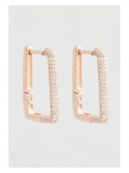 U.S. Polo Assn. Pozłacane kolczyki-kreole z kryształami rozmiar: onesize. Białe kolczyki damskie U.S. Polo Assn., z kryształem, metalowe. Za 148.26 zł.