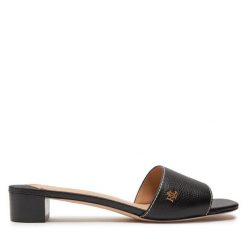 Klapki LAUREN RALPH LAUREN. Czarne klapki damskie Lauren Ralph Lauren, bez wzorów, bez obcasa. Za 549.99 zł.