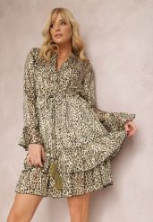 Zielona Sukienka Laodothee. Zielone sukienki damskie Renee, na imprezę, l, z aplikacjami, eleganckie, bez kołnierzyka, bez ramiączek, midi, dopasowane. W wyprzedaży za 104.99 zł.