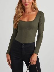Milan Kiss Koszulka w kolorze khaki rozmiar: XL. Brązowe bluzki damskie Milan Kiss, xl, bez wzorów, bez kołnierzyka. Za 92.21 zł.