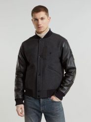 G-Star Wełniana kurtka w kolorze antracytowym rozmiar: L. Czarne kurtki męskie G-Star, na zimę, l, bez wzorów, z wełny, retro, bez kaptura. Za 872.33 zł.