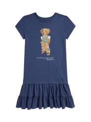 Polo Ralph Lauren Sukienka codzienna 313B20040001 Granatowy Regular Fit. Niebieskie sukienki dziewczęce Polo Ralph Lauren, bez wzorów, z bawełny, bez ramiączek. Za 519.99 zł.