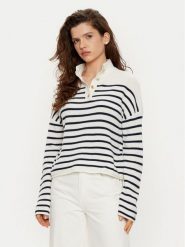 Tommy Hilfiger Sweter WW0WW44981 Biały Relaxed Fit. Białe swetry klasyczne damskie Tommy Hilfiger, xxl, z wełny, bez kołnierzyka. Za 459.99 zł.