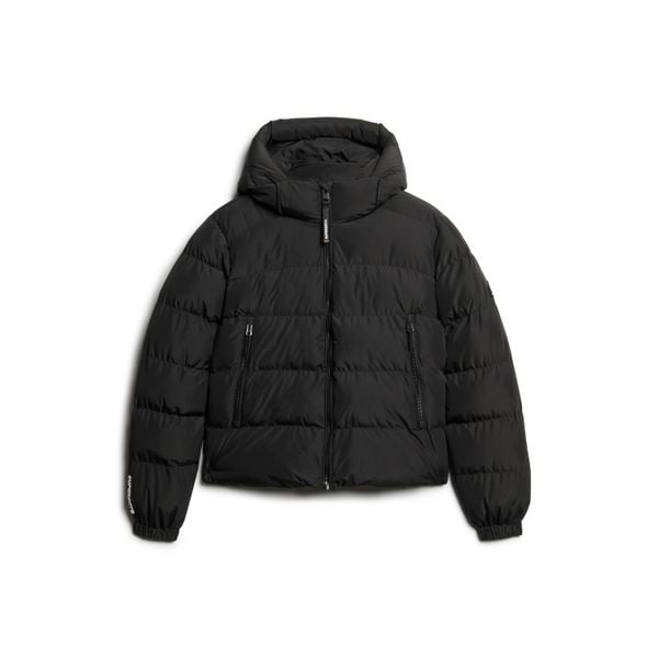 Damska kurtka puchowa Superdry Hooded Sports. Czarne kurtki damskie Superdry., s, bez wzorów, z puchu, bez kaptura. W wyprzedaży za 469.10 zł.