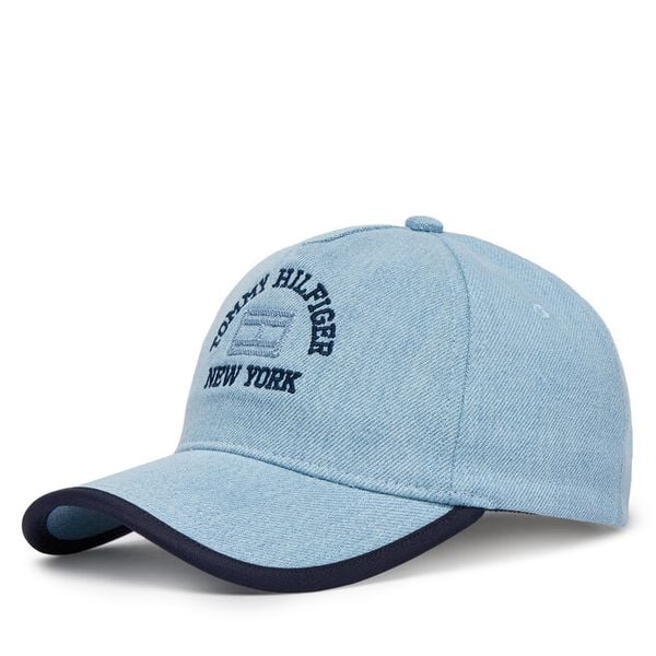 Czapka z daszkiem Tommy Hilfiger. Niebieskie czapki z daszkiem damskie Tommy Hilfiger, bez wzorów. Za 206.99 zł.