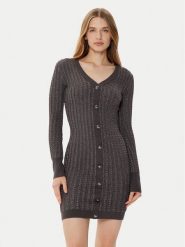 Guess Sukienka dzianinowa W5RK09 Z3KT0 Szary Bodycon Fit. Szare sukienki damskie Guess, xxl, z aplikacjami, z dzianiny, bez kołnierzyka, bez ramiączek, bodycon. Za 349.99 zł.