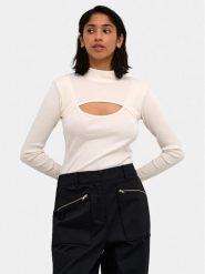 Karen by Simonsen Bluzka Mandarina 10104770 Écru Regular Fit. Bluzki damskie Karen by Simonsen, m, bez wzorów, z bawełny, bez ramiączek. Za 129.99 zł.