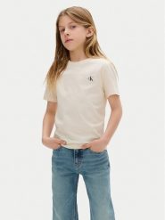Calvin Klein Jeans Komplet 2 t-shirtów Monologo IB0IB01093 D Beżowy Regular Fit. Brązowe t-shirty chłopięce Calvin Klein Jeans, bez wzorów, z bawełny, bez ramiączek. Za 129.99 zł.