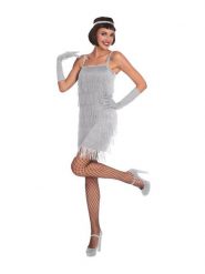 Amscan 3-częściowy kostium "Silver Flapper Dress" w kolorze srebrnym rozmiar: M. Szare stroje jednoczęściowe damskie AMSCAN, m, z aplikacjami. Za 92.42 zł.
