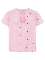 Zwillingsherz Bluzka "Stripe & Stitch" w kolorze jasnoróżowym rozmiar: S/M. Różowe bluzki damskie Zwillingsherz, m, z aplikacjami, z bawełny, bez kołnierzyka, bez ramiączek. Za 104.99 zł.