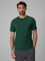 4F T-shirt regular gładki męski - zielony S. Zielone t-shirty męskie 4f, m, bez wzorów, bez kołnierzyka. Za 59.99 zł.