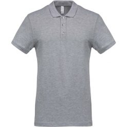 Koszulka polo z krótkim rękawem Kariban Piqué. Szare koszulki polo męskie KARIBAN, xl, bez wzorów, z bawełny, bez ramiączek. Za 95.50 zł.
