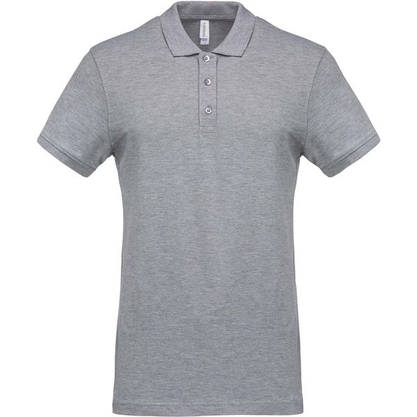 Koszulka polo z krótkim rękawem Kariban Piqué. Szare koszulki polo męskie KARIBAN, xl, bez wzorów, z bawełny, bez ramiączek. Za 95.50 zł.