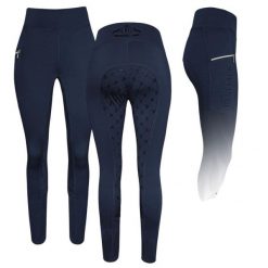 Legginsy jeździeckie z pełnym lejem JD ATTACK Cecile. Niebieskie legginsy damskie JD ATTACK, l, bez wzorów, z gumy. Za 453.35 zł.