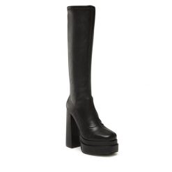 Kozaki Jenny Fairy. Czarne kozaki damskie Jenny Fairy, bez obcasa, na słupku. Za 209.99 zł.