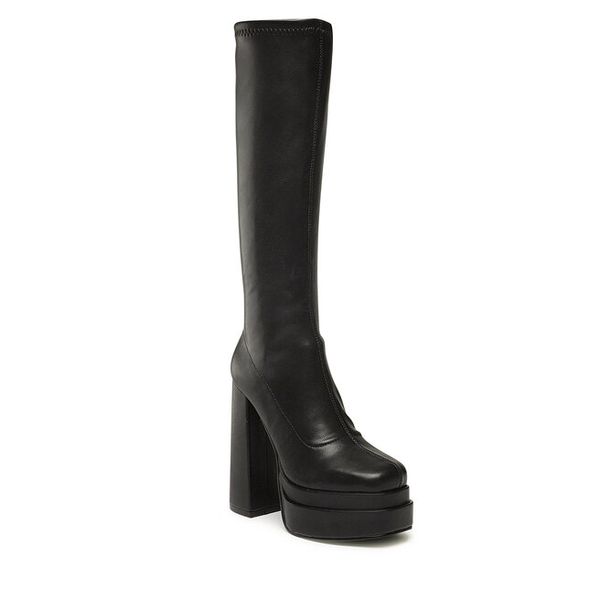 Kozaki Jenny Fairy. Czarne kozaki damskie Jenny Fairy, bez obcasa, na słupku. Za 209.99 zł.