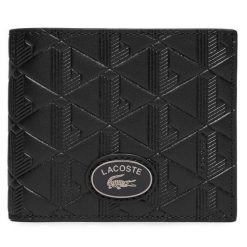 Portfel Lacoste. Czarne portfele męskie Lacoste, bez wzorów. Za 504.99 zł.