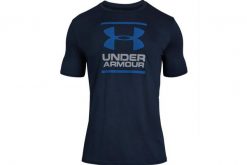 Koszulka sportowa męska Under Armour GL Foundation SS Tee. Niebieskie t-shirty sportowe męskie Under Armour, m, z bawełny, bez ramiączek, do piłki nożnej. Za 110.40 zł.