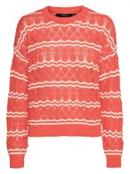 Vero Moda Sweter w kolorze czerwono-kremowym rozmiar: XS. Brązowe swetry klasyczne damskie Vero Moda, xs, ze splotem, bez kołnierzyka. Za 57.20 zł.