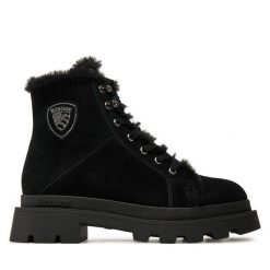 Trapery Blauer. Czarne trapery damskie Blauer, bez obcasa. Za 659.99 zł.