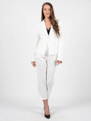 Patrizia Pepe Spodnie | 8P0353 A6F5 | Kobieta | Biały. Białe spodnie materiałowe damskie Patrizia Pepe, bez wzorów, z elastanu. W wyprzedaży za 319.00 zł.
