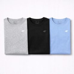 T-SHIRT DAMSKI 4F KOSZULKA SPORTOWA ZESTAW KOMPLET 3 SZTUKI XS F3306 SS26. Bluzki sportowe damskie 4f, uniwersalny, bez wzorów, z bawełny, bez ramiączek. Za 119.97 zł.