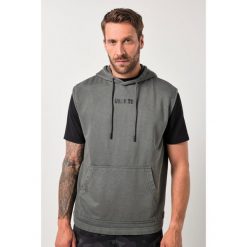 Męska Bluza belly fit fitness dzianina dresowa kaptur bez rękawów. Szare bluzy sportowe męskie JAY-PI, m, z bawełny. Za 239.99 zł.