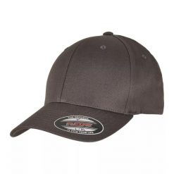 Czapka Z Daszkiem Organiczna Bawełna. Szare czapki z daszkiem damskie FLEXFIT, bez wzorów, z bawełny. Za 77.99 zł.
