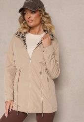 Ciemnobeżowa Kurtka w Stylu Parki ze Ściągaczem w Talii Arivienne. Brązowe kurtki damskie Renee, l, bez wzorów, z jeansu. Za 139.99 zł.