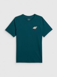 4F T-shirt regular gładki męski - turkusowy S. Niebieskie t-shirty męskie 4f, m, bez wzorów, z dresówki, bez kołnierzyka. Za 69.99 zł.