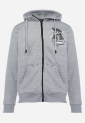 Jasnoszara Bluza z Polarem i Kapturem Sadinet. Szare bluzy z kapturem męskie Born2be, m, z dzianiny. Za 84.99 zł.