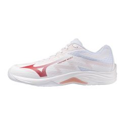 Damskie buty halowe Mizuno Lightning Select Wos. Białe buty sportowe na co dzień damskie Mizuno, bez wzorów, z materiału, do siatkówki. Za 279.99 zł.