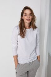 BLUZKA EMMA BASIC BIAŁA L - Flawless. Białe bluzki sportowe damskie Flawless, l, z bawełny, bez kołnierzyka, bez ramiączek. Za 144.00 zł.
