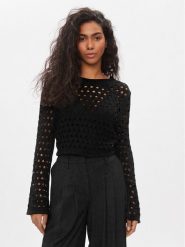 ONLY Sweter Emina 15309502 Czarny Regular Fit. Czarne swetry klasyczne damskie Only, l, z bawełny, bez kołnierzyka. Za 89.99 zł.