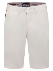 Geographical Norway Bermudy w kolorze białym rozmiar: L. Białe szorty męskie Geographical Norway, z aplikacjami, ze skóry. Za 131.74 zł.
