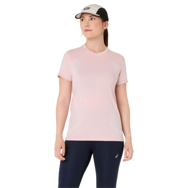 T-shirt sportowy z krótkim rękawem damski Road Seamless SS Top. Czerwone topy sportowe damskie Asics, l, bez wzorów, z materiału, bez ramiączek. Za 219.99 zł.
