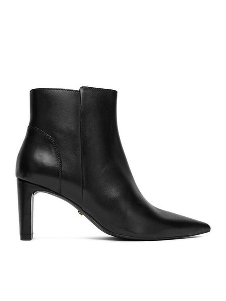 Gino Rossi Botki EO-RIMA-121968-1 Czarny. Czarne botki damskie Gino Rossi, ze skóry, bez obcasa, bez zapięcia. Za 249.99 zł.