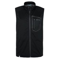 Męska kamizelka softshell Kilpi RIELLO-M. Czarne kurtki softshell damskie Kilpi, m, bez wzorów, z materiału, bez kaptura. Za 186.00 zł.