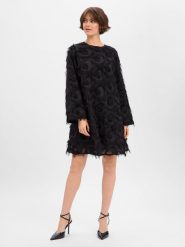 Y.A.S Sukienka damska - YASDio Kobiety Sztuczne włókno czarny wypukły wzór tkaniny, 36. Czarne sukienki damskie Y.A.S, s, bez wzorów, z tkaniny, bez kołnierzyka, bez ramiączek. Za 449.95 zł.