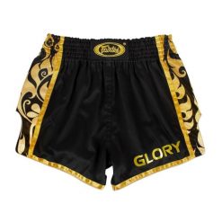Spodenki Muay Thai Fairtex BSG1 Glory Czarne/Złote S. Czarne szorty męskie FAIRTEX, bez wzorów, sportowe. Za 279.00 zł.