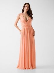 Marciano Guess Sukienka wieczorowa G6GK14 W2374 Pomarańczowy jasny Regular Fit. Brązowe sukienki damskie Marciano Guess, z aplikacjami, z wiskozy, wizytowe, bez kołnierzyka, bez ramiączek. Za 1,649.00 zł.