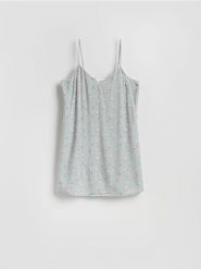 Koszula nocna z wiskozy - jasnozielony. Zielone koszule nocne damskie Reserved, bez wzorów, z tkaniny. Za 89.99 zł.