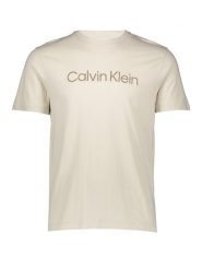 Calvin Klein Koszulka w kolorze beżowym rozmiar: L. Brązowe t-shirty damskie CALVIN KLEIN, l, bez wzorów, z bawełny, bez kołnierzyka. Za 130.99 zł.